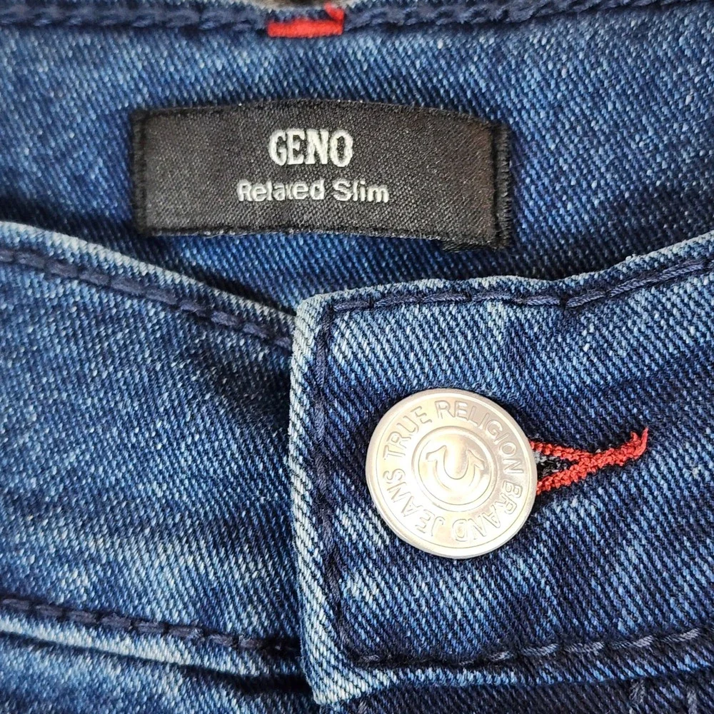 True Religion‎ Geno Big T Flap Slim Men's Y2K Streetwear Jeans 34x30 NWT